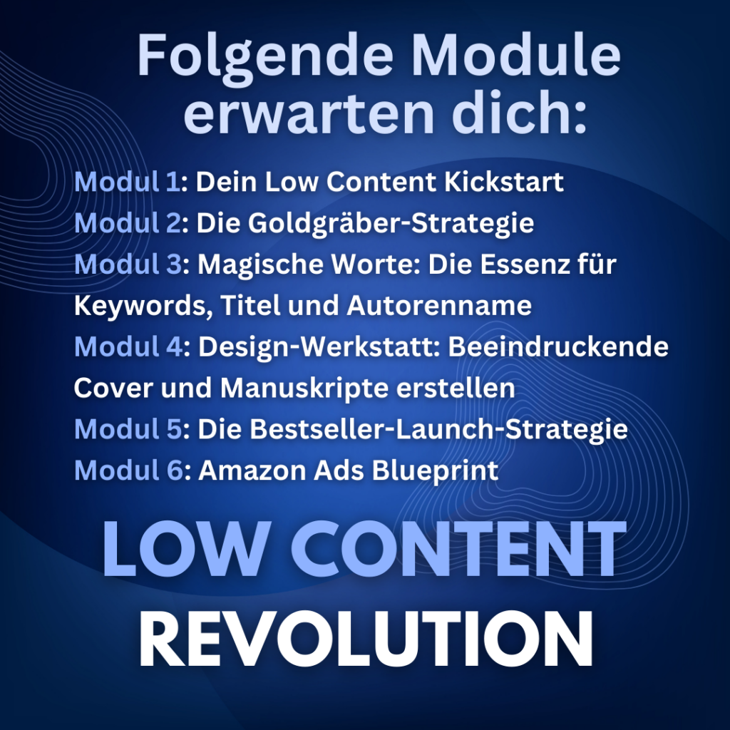 Kurs eigenes Buch schreiben - Low Content Revolution