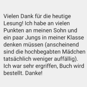 Vision@Schule Lesung Susanne Burzel